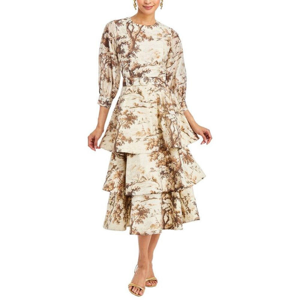 Mestiza New York Womens  Rhonda Convertible Linen-Blend Midi Dress